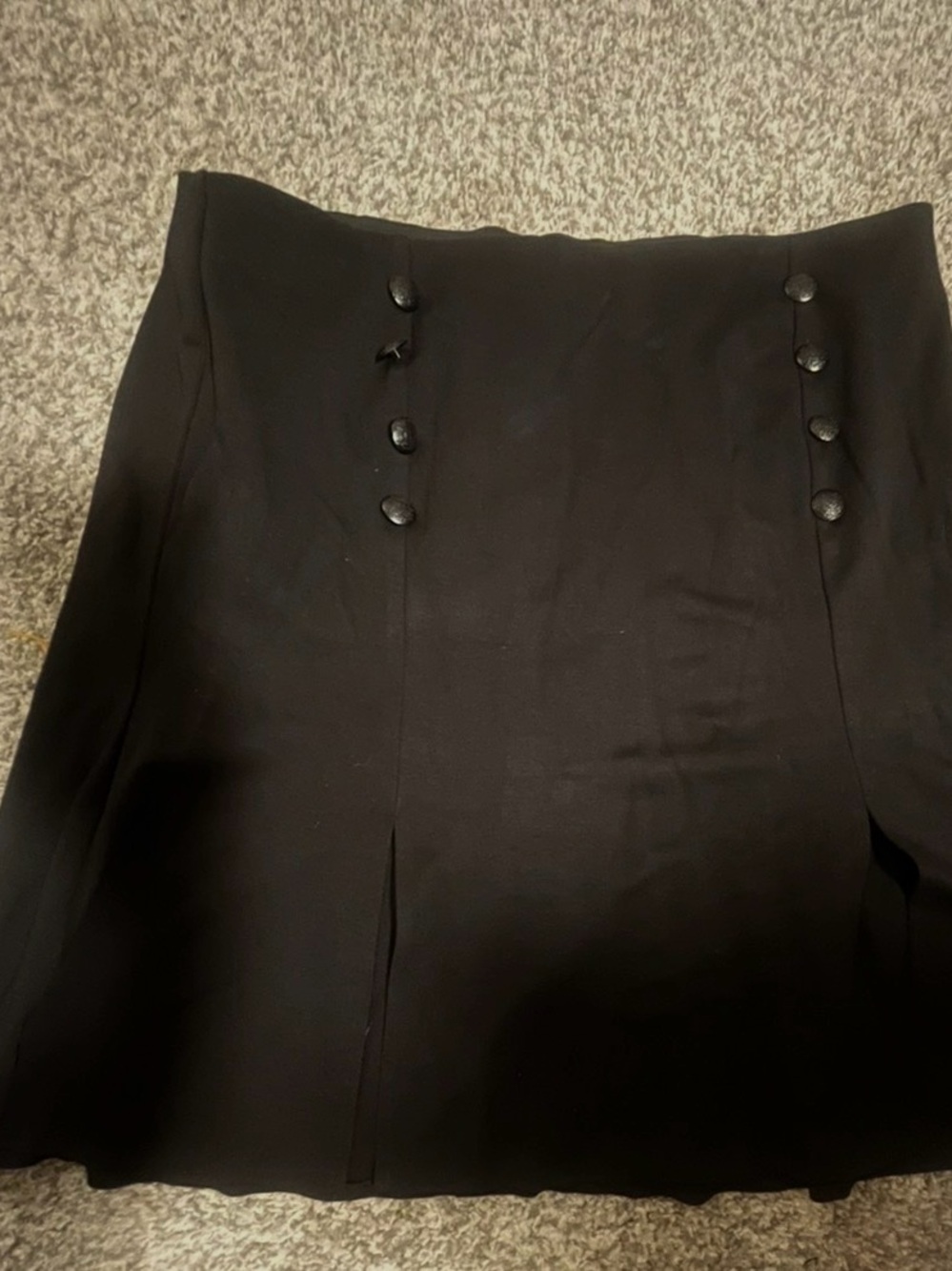Lane Bryant Black Mini Skirt with Button Detail